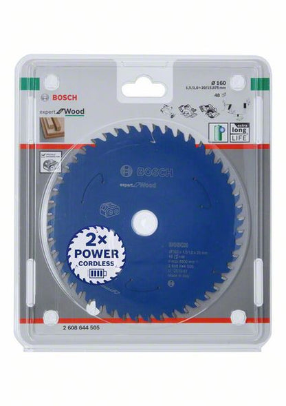 Bosch Kreissägeblatt Expert for Wood 160 x 1,0 x 20 mm 48 Zähne für Holz ( 2608644505 ) - Toolbrothers