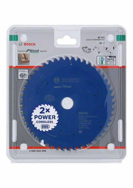 Bosch Kreissägeblatt Expert for Wood 165 x 1,0 x 20 mm 48 Zähne für Holz ( 2608644509 ) - Toolbrothers