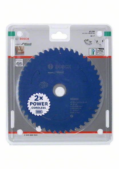 Bosch Kreissägeblatt Expert for Wood 190 x 1,0 x 30 mm 48 Zähne für Holz ( 2608644514 ) - Toolbrothers