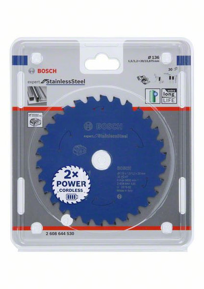 Bosch Kreissägeblatt Expert for Stainless Steel 136 x 1,5 x 20 / 15,875 mm 30 Zähne ( 2608644530 ) - Toolbrothers