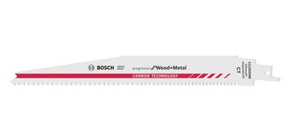 Bosch S 1156 XHM Lame de scie sabre Progressor for Wood and Metal - 225x25x1,25mm, 6-8 dents, durée de vie extra longue (2608653100)