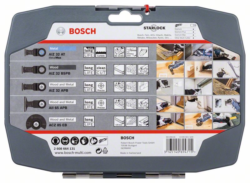 BOSCH Best of cutting Set Lame de scie plongeante, Lame de scie segment Starlock, 5pcs. (2608664131)