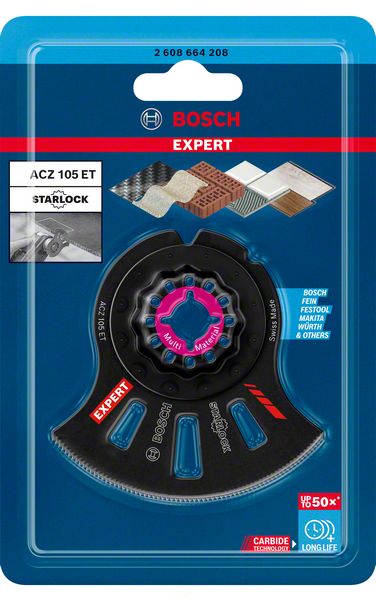 Bosch EXPERT Multi Material ACZ 105 ET lame de scie segment Starlock 105 mm 1 pièce (2608664208) Carbure