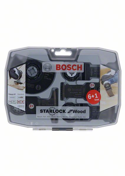 Bosch Starlock for Wood Zubehör Set 7 tlg. ( 2608664623 ) für Multifunktionswerkzeug + Koffer