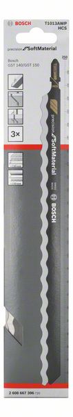 Bosch T1013AWP 3er Pack Stichsägeblätter HCS 250 mm precision Soft Material für GST 140 / 150 ( 2608667396 ) - Toolbrothers