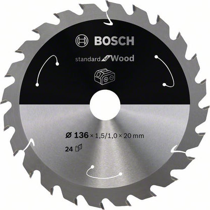 Bosch Kreissägeblatt Standard for Wood 136 x 1,5 x 20 mm 24 Zähne ( 2608837668 ) - Toolbrothers