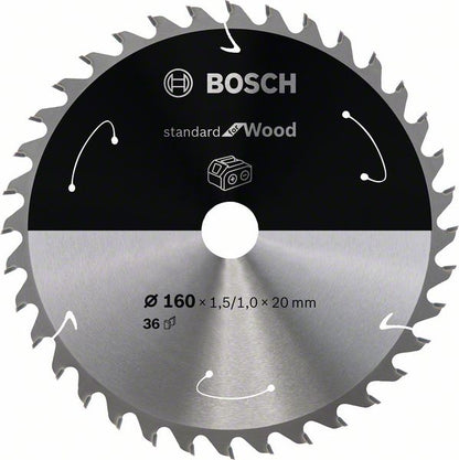 Bosch Kreissägeblatt Standard for Wood 160 x 1,5 x 20 / 15,875 mm 36 Zähne ( 2608837677 ) - Toolbrothers