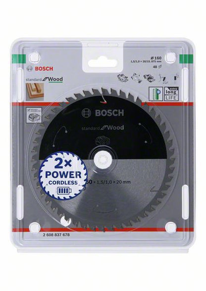 Bosch Kreissägeblatt Standard for Wood 160 x 1,5 x 20 / 15,875 mm 48 Zähne ( 2608837678 ) - Toolbrothers