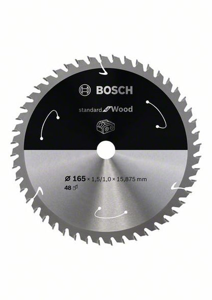 Bosch Kreissägeblatt Standard for Wood 165 x 1,5 x 15,875 mm 48 Zähne ( 2608837683 ) - Toolbrothers