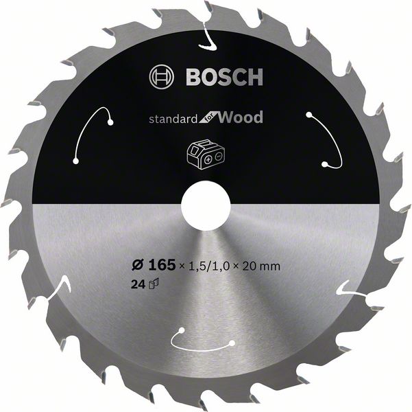 Bosch Lame de scie circulaire Standard for Wood 165 x 20 x 1,5 mm, 24 dents (2608837685)