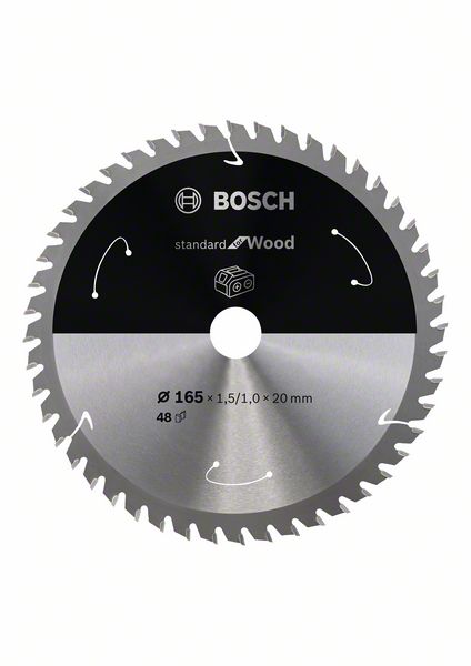 Bosch Lame de scie circulaire Standard for Wood 165 x 20 x 1,5 mm, 48 dents (2608837687)