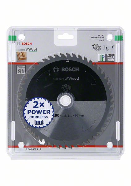 Bosch Kreissägeblatt Standard for Wood 190 x 1,6 x 30 / 20 mm 48 Zähne ( 2608837710 ) - Toolbrothers