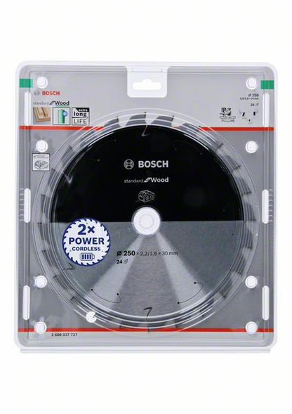 Bosch Professional Standard for Wood Kreissägeblatt 250 x 30 x 2,2 mm 24 Zähne ( 2608837727 ) - Toolbrothers