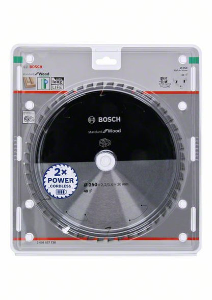 Bosch Kreissägeblatt Standard for Wood 250 x 2,2 x 30 mm 48 Zähne ( 2608837728 ) - Toolbrothers