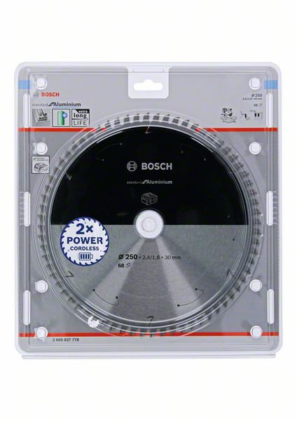 Bosch Kreissägeblatt Standard for Aluminium 250 x 1,8 x 30 mm 68 Zähne ( 2608837778 ) - Toolbrothers