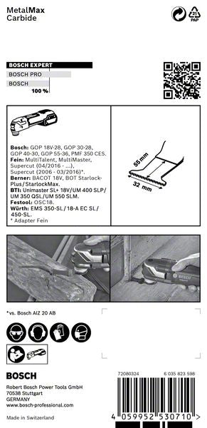 Bosch EXPERT PAIZ 32 AIT lame de scie plongeante Starlock Plus 32 x 50 mm 1 pièce (2608900019) pour carbure métallique MetalMax - successeur de 2608662555