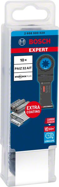 Bosch EXPERT PAIZ 32 AIT lame de scie plongeante Starlock Plus 32 x 50 mm 10 pièces (2608900020) pour carbure métallique MetalMax - successeur de 2608664495