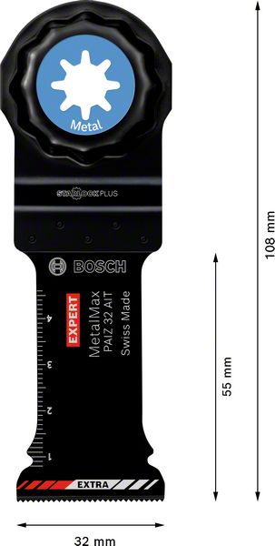 Bosch EXPERT PAIZ 32 AIT lame de scie plongeante Starlock Plus 32 x 50 mm 10 pièces (2608900020) pour carbure métallique MetalMax - successeur de 2608664495