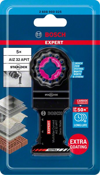 Bosch EXPERT MultiMax AIZ 32 APIT lame de scie plongeante Starlock 32 x 40 mm 5 pièces (2608900025) Carbure Multi Material - successeur de 2608664215