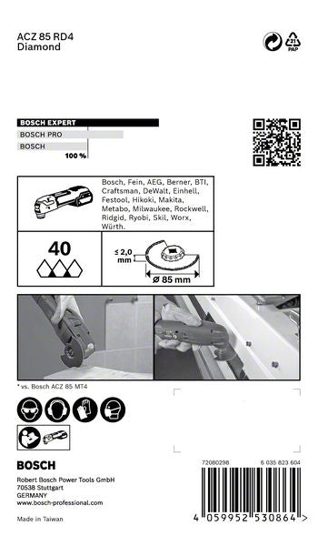 Bosch EXPERT ACZ 85 RD4 Diamant Segmentsägeblatt Starlock 85 mm 1 Stk. ( 2608900034 ) für Fliesen - Nachfolger von 2608661689 - Toolbrothers