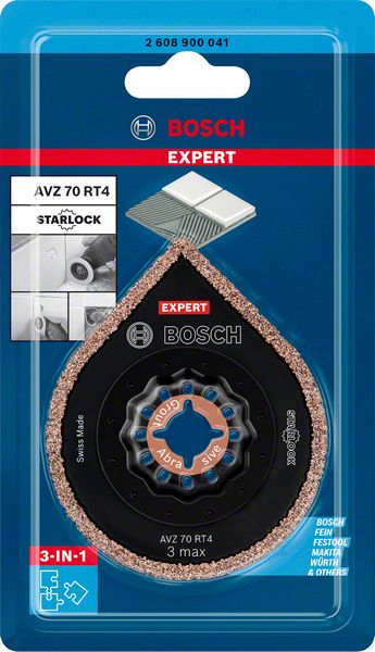 Bosch EXPERT 3 Max AVZ 70 RT4 dissolvant de mortier Starlock 87 x 70 mm 1 pièce (2608900041) pour mortier carbure - successeur de 2608661757