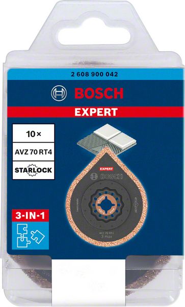 Bosch EXPERT 3 Max AVZ 70 RT4 dissolvant de mortier Starlock 87 x 70 mm 10 pièces (2608900042) pour mortier carbure - successeur de 2608664490