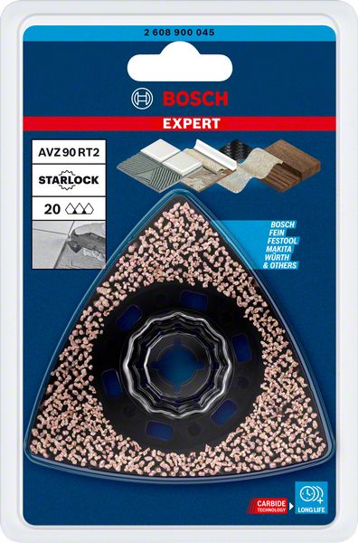 Bosch EXPERT AVZ 90 RT2 Schleifplatte Starlock 90 mm K20 1 Stk. ( 2608900045 ) Multimaterial Carbide - Nachfolger von 2608664351 - Toolbrothers