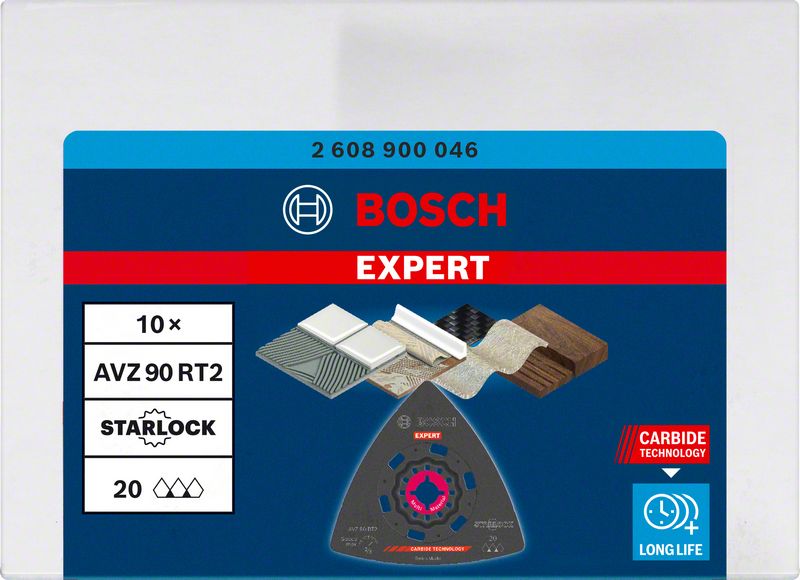 Bosch EXPERT AVZ 90 RT2 Schleifplatte Starlock 90 mm K20 10 Stk. ( 2608900046 ) Multimaterial Carbide - Nachfolger von 2608664352 - Toolbrothers