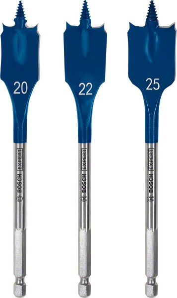 Bosch EXPERT SelfCut Speed Flachfräsbohrer Set 20 / 22 / 25 mm 3 tlg. ( 2608900331 ) für Holz - Nachfolger von 2608587011 - Toolbrothers