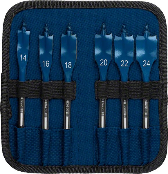 Bosch EXPERT SelfCut Speed Flachfräsbohrer Set 14 - 24 mm 6 tlg. ( 2608900332 ) für Holz - Nachfolger von 2608595424 - Toolbrothers