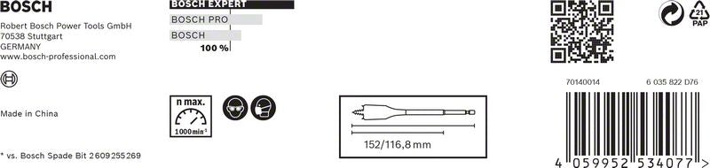 Bosch EXPERT SelfCut Speed ​​​​jeu de forets à fraiser plats 13 - 25 mm 6 pièces (2608900333) pour le bois - successeur du 2608595425