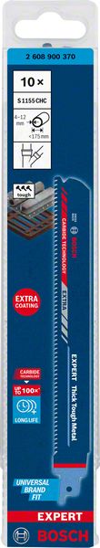 Lame de scie alternative Bosch EXPERT Thick Tough Metal S 1155 CHC 225 mm 10 pièces (2608900370) Carbide Technology