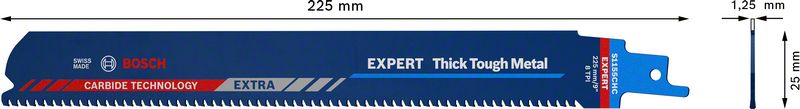 Lame de scie alternative Bosch EXPERT Thick Tough Metal S 1155 CHC 225 mm 10 pièces (2608900370) Carbide Technology