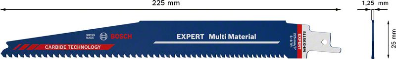 Bosch EXPERT Multi Material S 1156 XHM lame de scie alternative 225 mm 1 pièce (2608900391) Carbide Technology