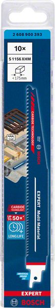 Bosch Expert S 1156 XHM Multi Material Säbelsägeblatt 225 mm 10 Stk. ( 2608900393 ) Carbide Technology - Toolbrothers