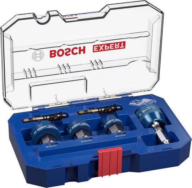 Bosch Expert Kit de scies cloches à tôle 6 pièces 22/25/32 x 40 mm (2608900502) Technologie carbure pour perceuses rotatives et à percussion