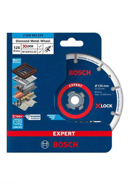 Bosch X-LOCK Diamant Metallscheiben Trennscheibe 125 x 22,23 mm ( 2608900533 ) Expert 1 Stk. für X-LOCK Winkelschleifer - Toolbrothers