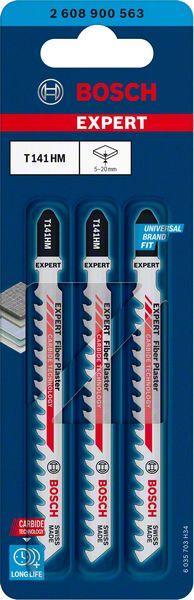 Bosch EXPERT Fibre Plaster T 141 HM lame de scie sauteuse 100 mm 3 pièces (2608900563) Carbide Technology