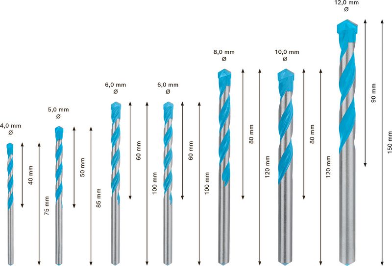 Bosch EXPERT CYL-9 Multi Construction Bohrer Set 7 tlg. 4 - 12 mm ( 2608900647 ) - Nachfolger von 2607010543 - Toolbrothers