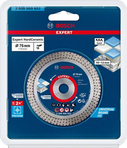 Disque à tronçonner diamanté Bosch Expert Hard Ceramic 76 mm 76 x 1,5 x 10 mm (2608900652) Diamond Technology - successeur du 2608615020