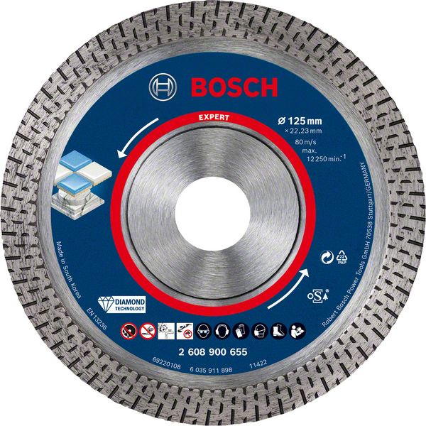 Bosch EXPERT HardCeramic Diamant Trennscheibe 125 x 22,23 mm 1 Stk. ( 2608900655 ) Diamond Technology