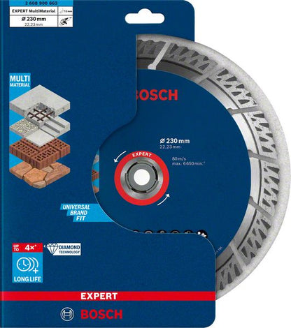 Bosch EXPERT MultiMaterial Diamant Trennscheibe 230 x 22,23 mm 1 Stk. ( 2608900663 ) Long Life - Toolbrothers