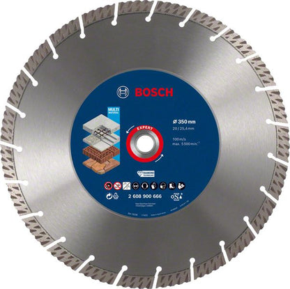 Disque à tronçonner diamanté Bosch Expert MultiMaterial 350 x 3,3 x 25,40 mm (2608900666) Technologie diamant pour scies à table / scies à essence