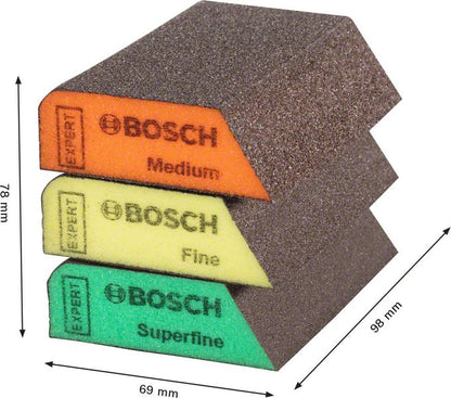 Bosch Expert S470 Combi Block Set 3 pièces 69 x 97 x 26 mm (2608901174) Moyen / Fin / Superfin