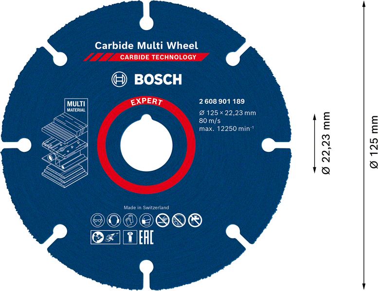 Bosch EXPERT Carbide Multi Wheel Trennscheibe 125 x 22.23 mm ( 2608901189 ) - Nachfolger von 2608623013 - Toolbrothers