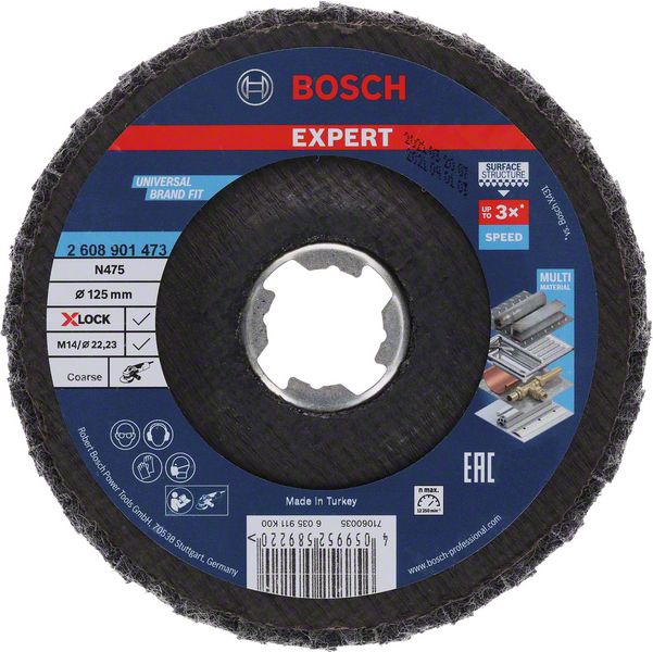 Bosch EXPERT N475 Surface Conditioning Material Fächerscheibe 125 mm Grob X-LOCK 1 Stk. ( 2608901473 ) - Toolbrothers