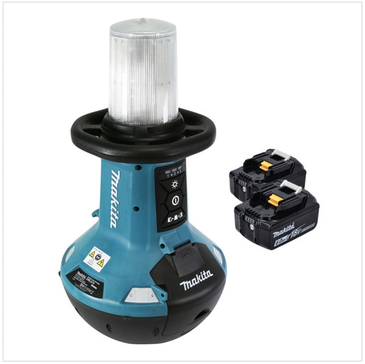 Makita DML 810 G Lampe de zone LED sur batterie 18 / 36 V (2 x 18 V) 5500 lm IP54 + 2x batteries 6,0 Ah - sans chargeur