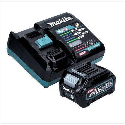 Makita UR 003 GD101 débroussailleuse à batterie 40 V brushless IPX4 + batterie 2,5 Ah + chargeur + bandoulière + tête de couteau + tête de fil + couteau à mouche + sac