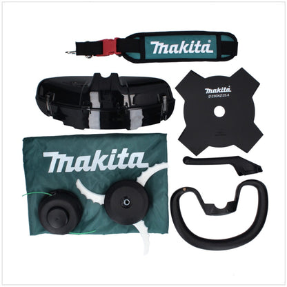 Makita UR 003 GM101 débroussailleuse à batterie 40 V brushless IPX4 + batterie 4,0 Ah + bandoulière + tête de couteau + tête de fil + couteau à mouche + sac - sans chargeur