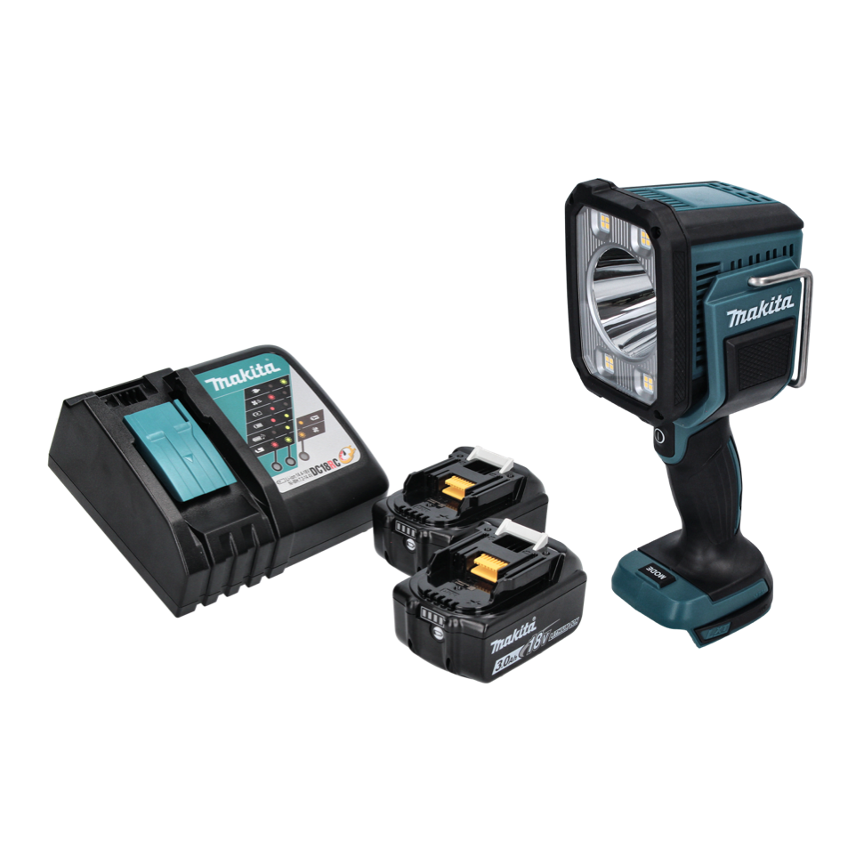 Makita DML 812 RF lampe de poche LED à batterie 18 V 1250 lm + 2x batteries 3,0 Ah + chargeur